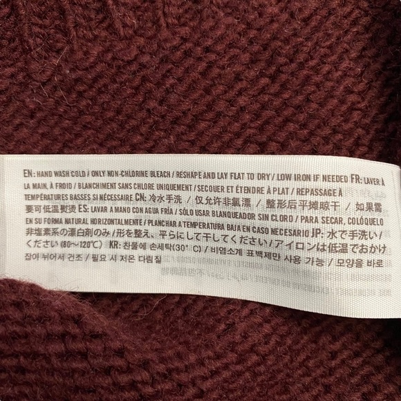 Hollister Knit Maroon Long Sleeve Sweater Raglan Sleeves Yoke Extra Small - Picture 4 of 16